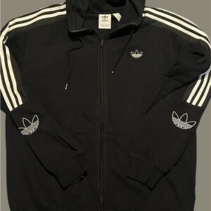 Adidas Black Jacket with White Accents